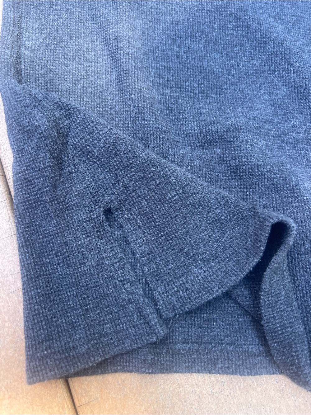 Victoria's Secret Navy V-Neck Pullover with Pink & Light Blue Plaid Trim - Picture 5 of 6